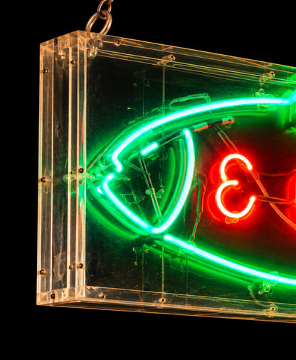 Original Vintage Tubular Neon Fish & Chips, Circa 1970