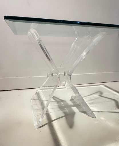 Glass and Lucite Coffee Table by Lion in Frost New York, 1970 image 3
