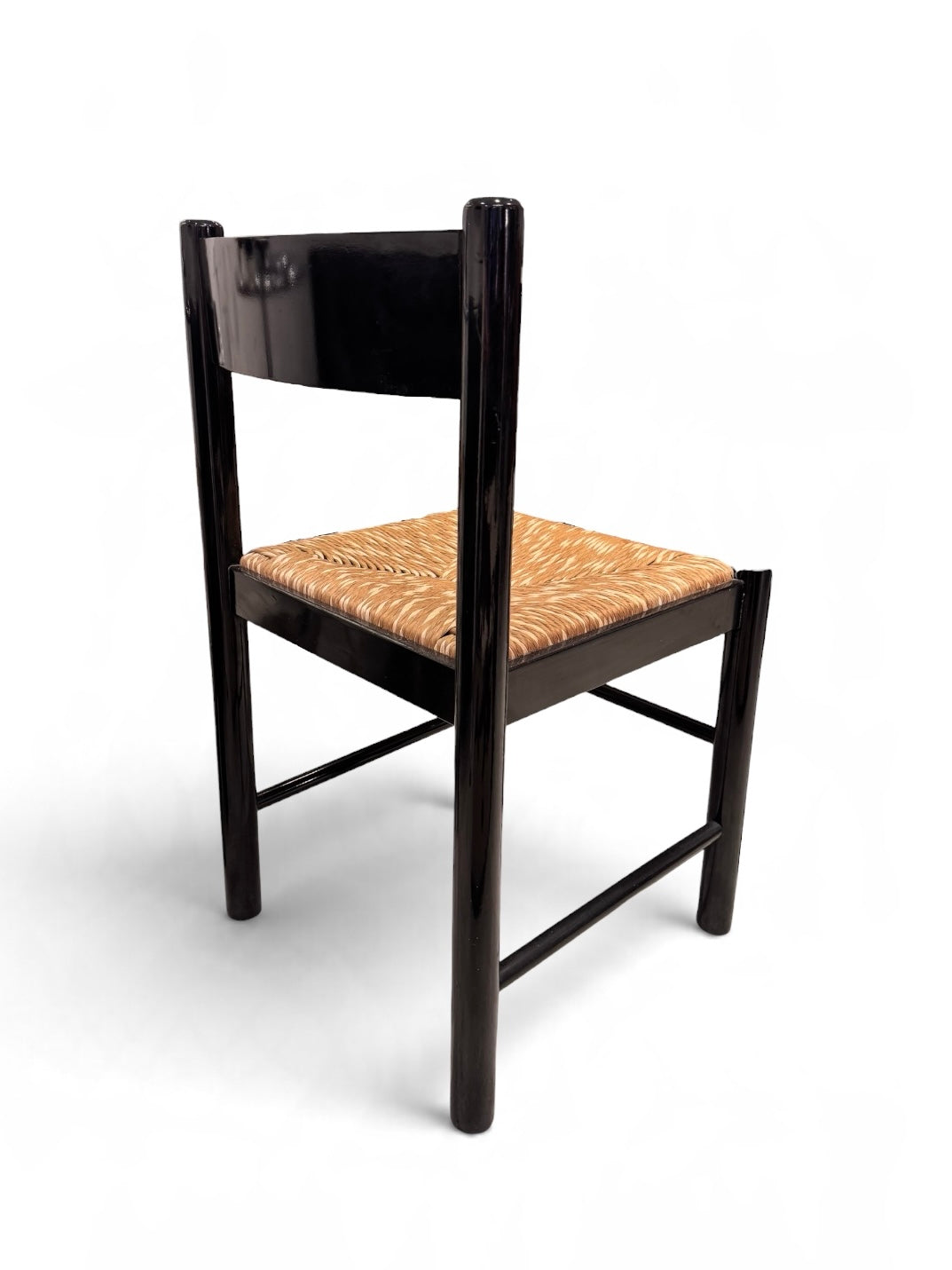 Vico Magistretti Carimate Dining suite, in rush and black Ebony, 1960