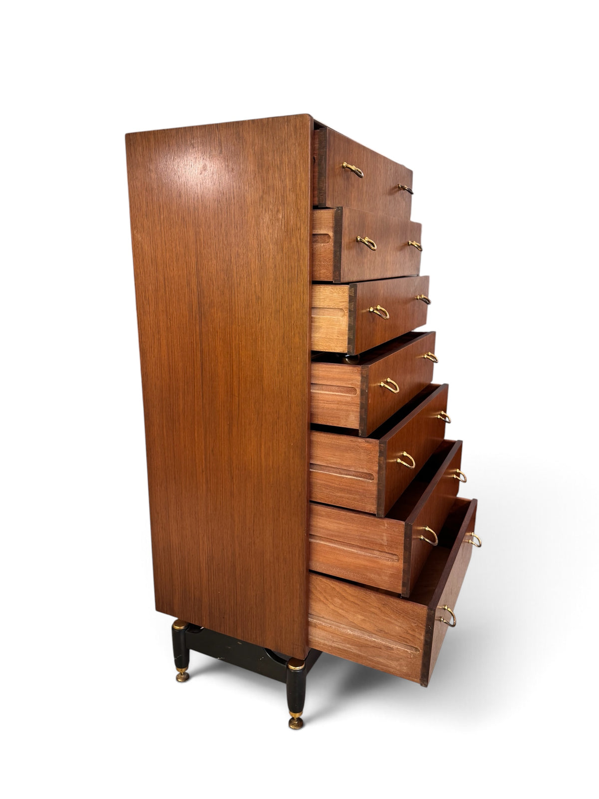 Gplan Tola Mahogany Tall boy Chest of Drawers designed by Victor Wilkinson, 1966