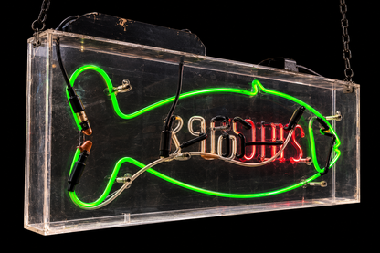 Original Vintage Tubular Neon Fish & Chips, Circa 1970