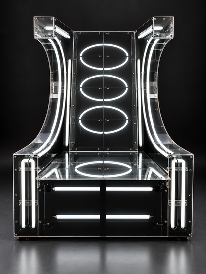 Original Series 8 Big Brother Illuminated Neon Chair, Rare British Television Collectable