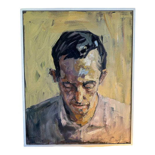Tom Ward-Thomas, Expressionist Portrait Oil on Canvas by Peter Bowen