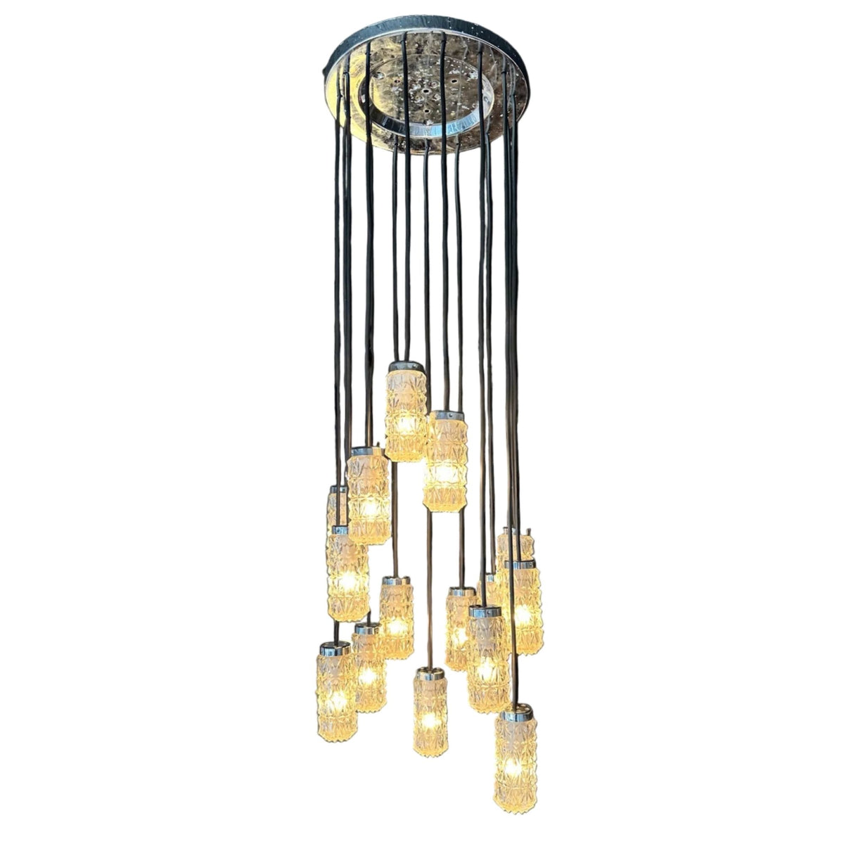 Rare Bespoke Crystal and Chrome Mid century chandelier by RAAK Amsterdam 1965