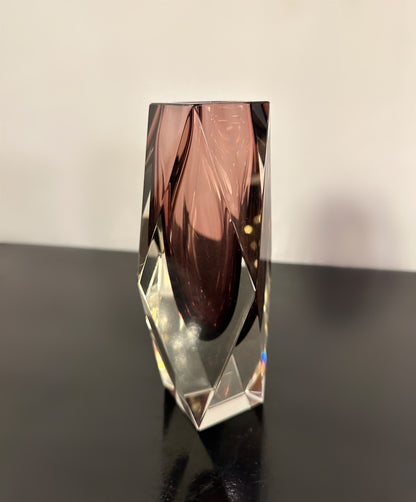 Midcentury Purple Murano Faceted Sommerso Glass Vessel Vase by Luigi Mandruzzato image 8