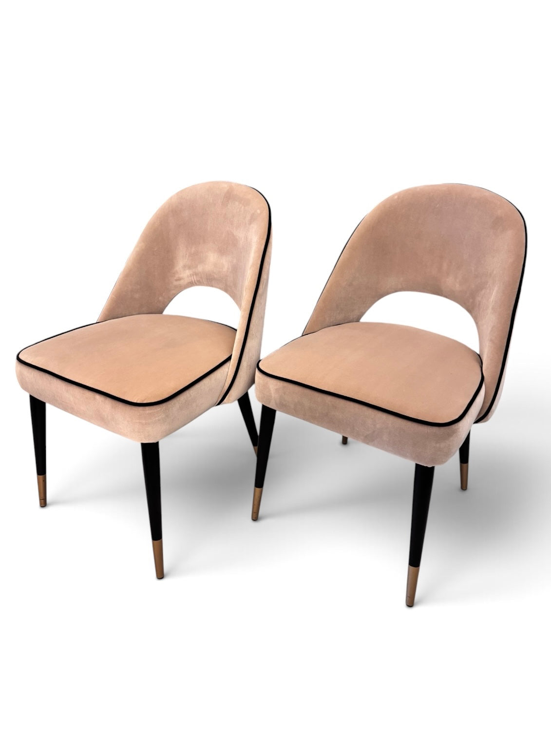 Pair of Eichholtz Cliff Collection Dining Chairs finished in Alcantara Suede  image 1