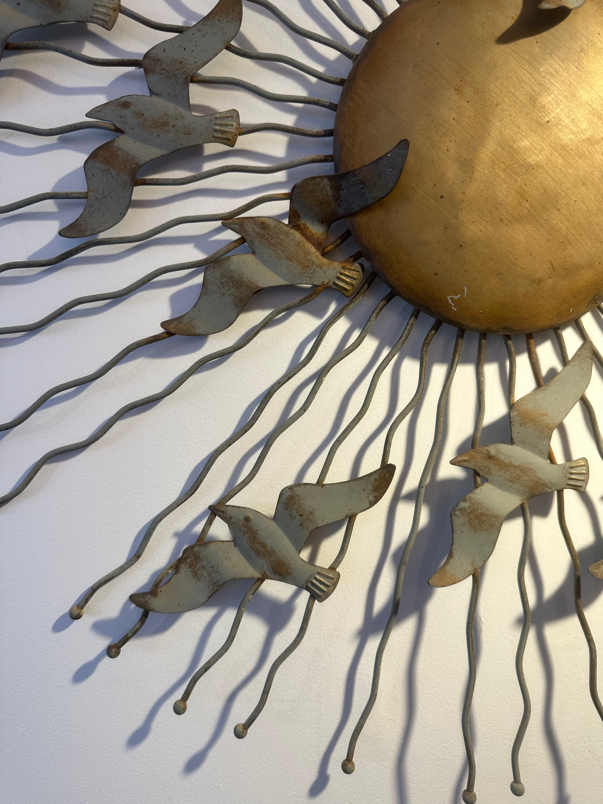Midcentury Modern Metal Radial Sunburst sculpture ‘Birds In Flight’, 1970 image 6