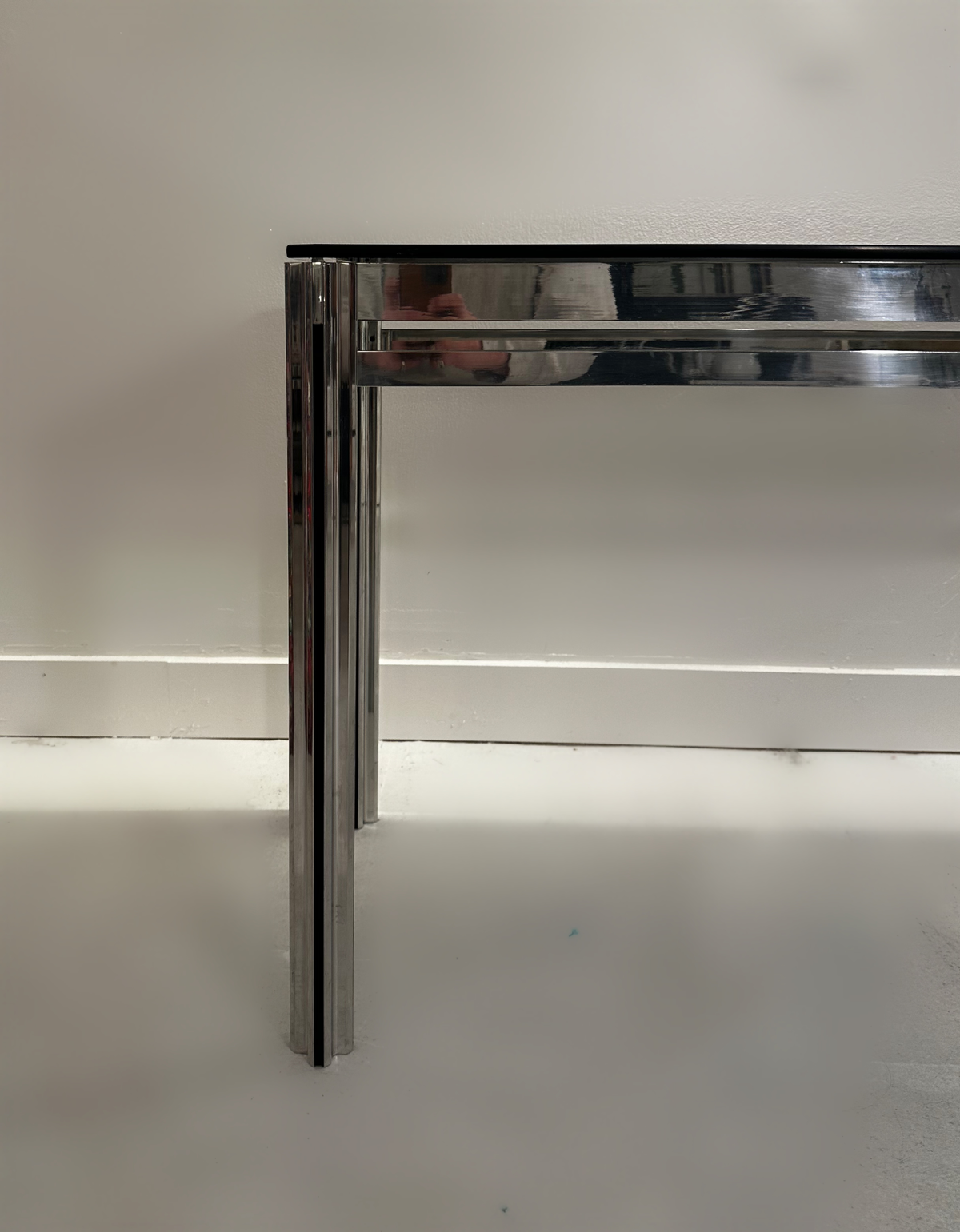 George ciancimino console table in Chrome and Smoked Glass, 1970 image 3