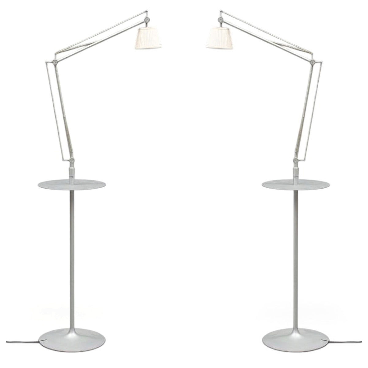 Philippe Starck for Flos Italy, Achimoon Table & Lamps with Pleated Fabric Shade image 0
