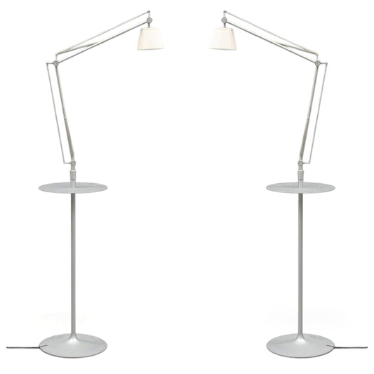Philippe Starck for Flos Italy, Achimoon Table & Lamps with Pleated Fabric Shade image 0
