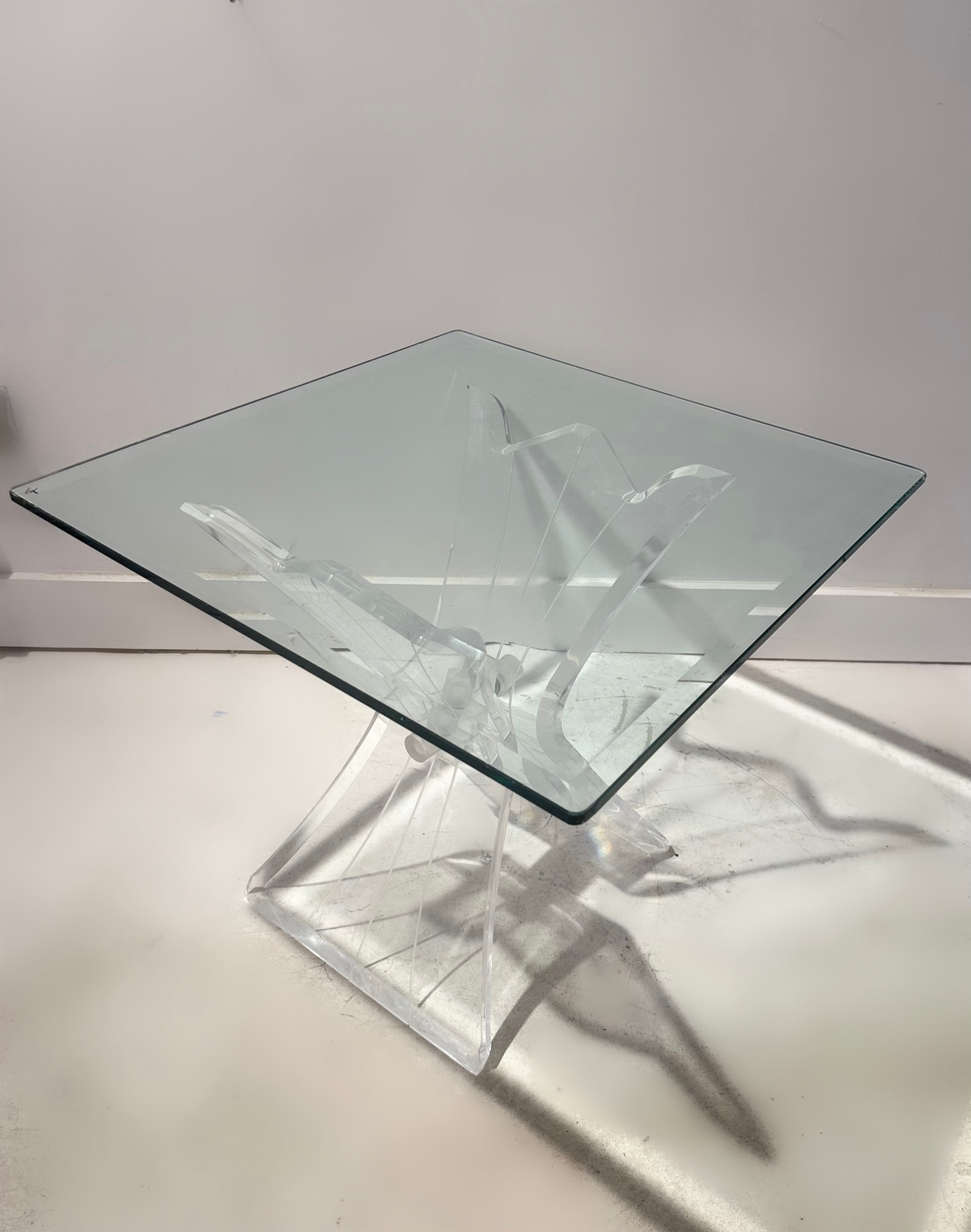 Glass and Lucite Coffee Table by Lion in Frost New York, 1970 image 5