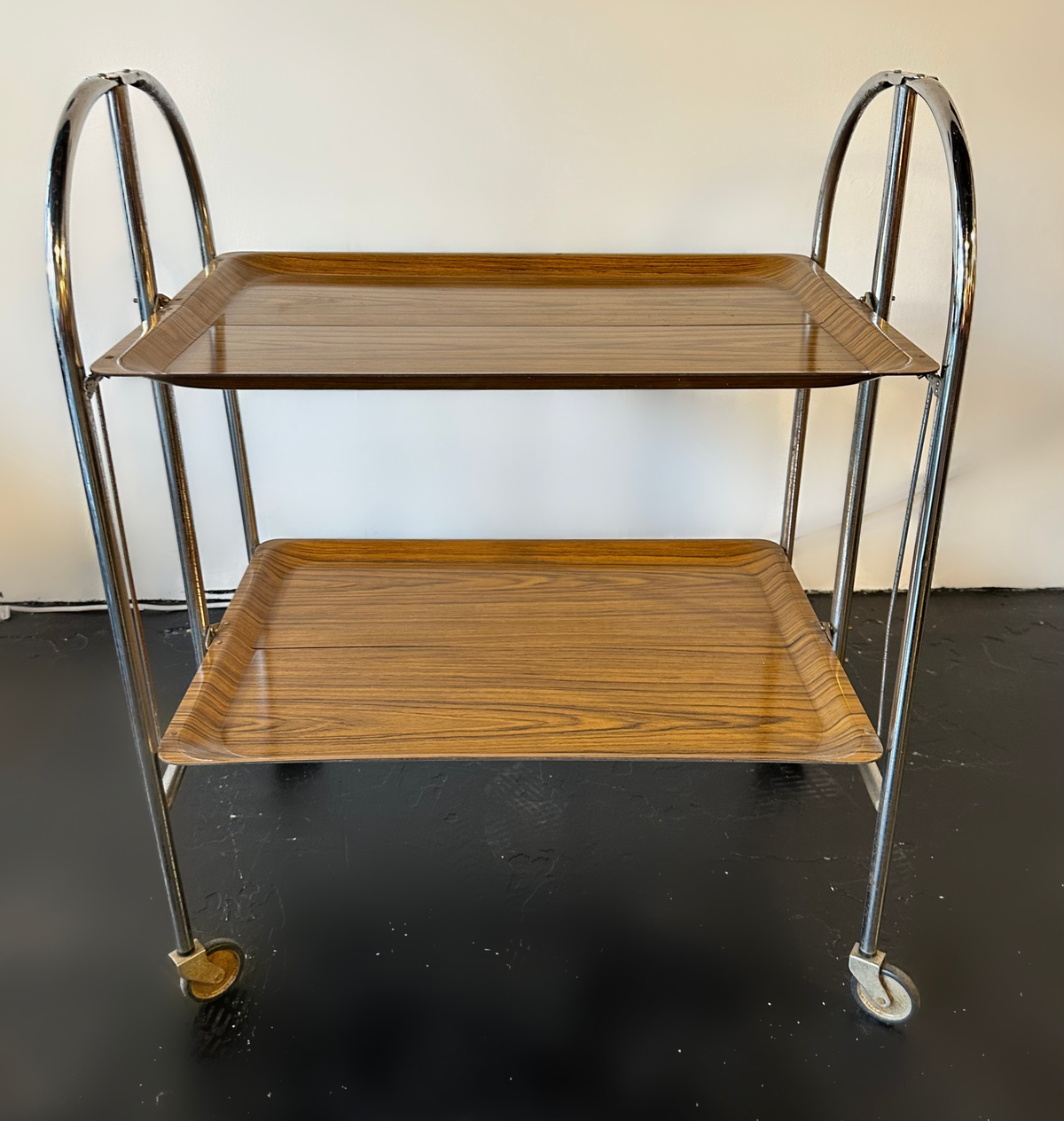 Vintage Optic Teak Pressalit Tea Cart, 1970s image 3