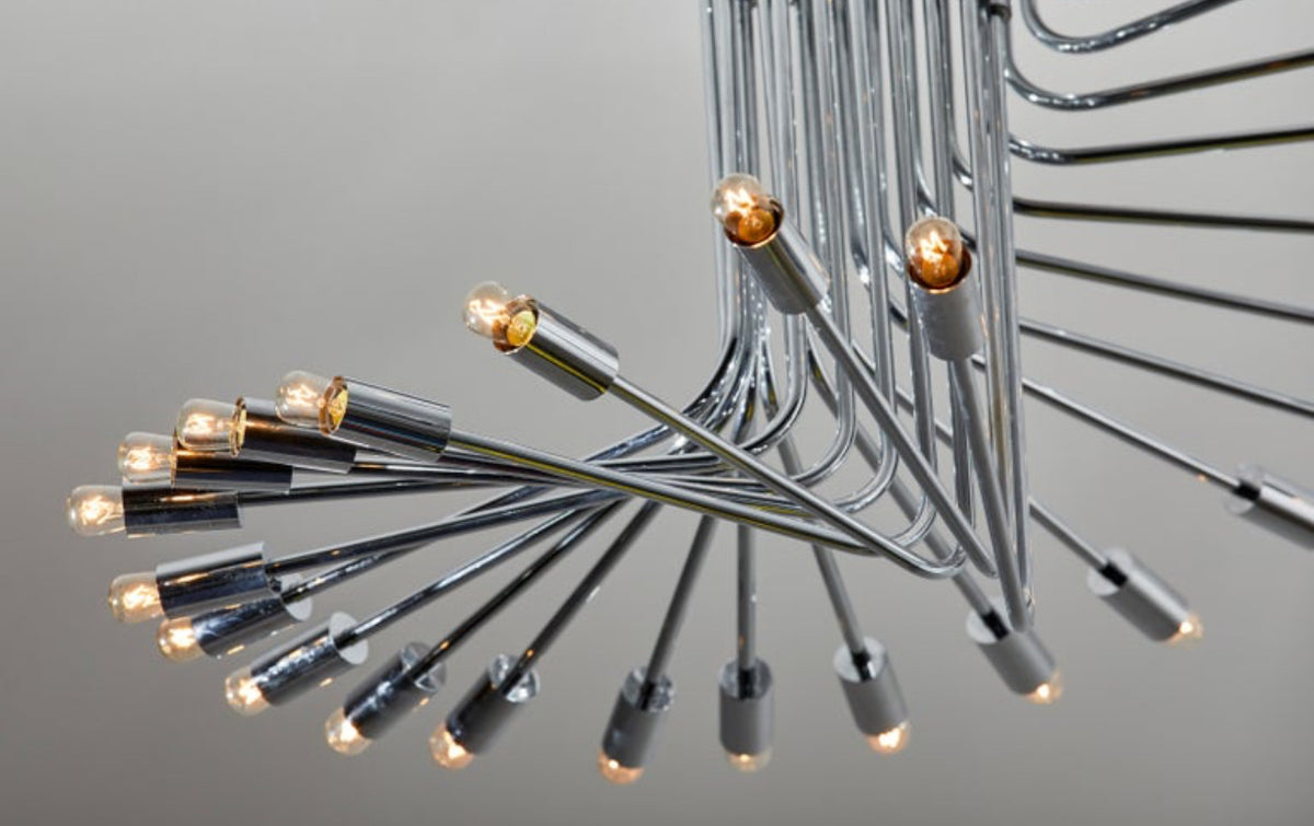 Ultra rare Italian Spiral Chrome Chandelier by Gaetano Sciolari, 1970s image 5