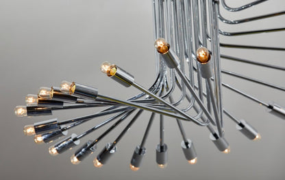 Ultra rare Italian Spiral Chrome Chandelier by Gaetano Sciolari, 1970s image 5