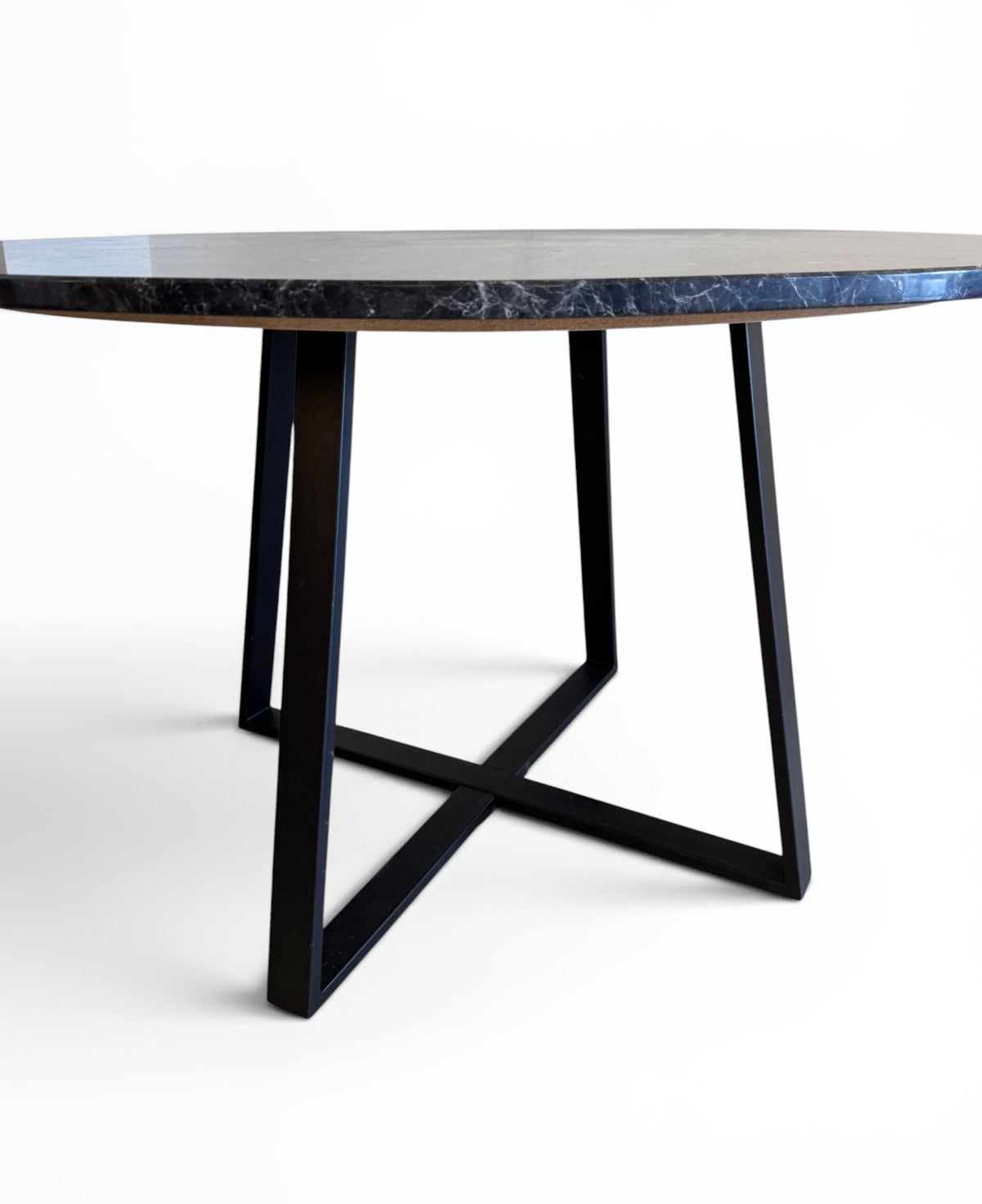 Bespoke Marble Dining Table by Marchetti With Anodised black Aluminium Base image 1