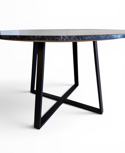 Bespoke Marble Dining Table by Marchetti With Anodised black Aluminium Base image 1
