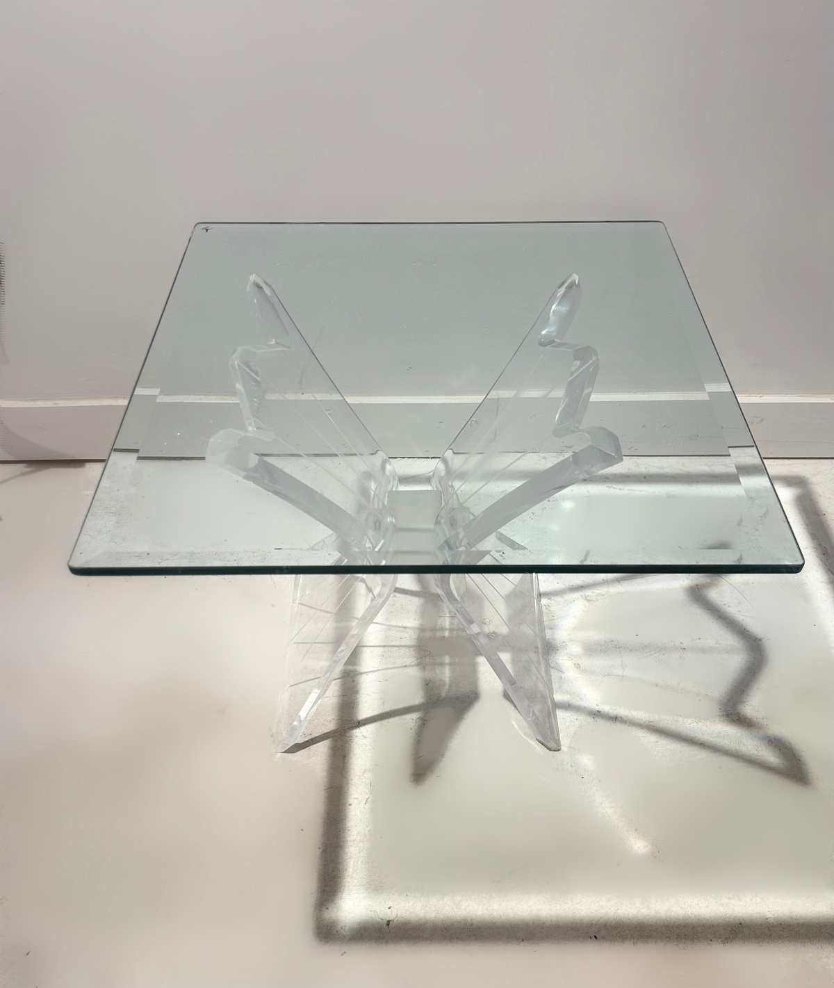 Glass and Lucite Coffee Table by Lion in Frost New York, 1970 image 1