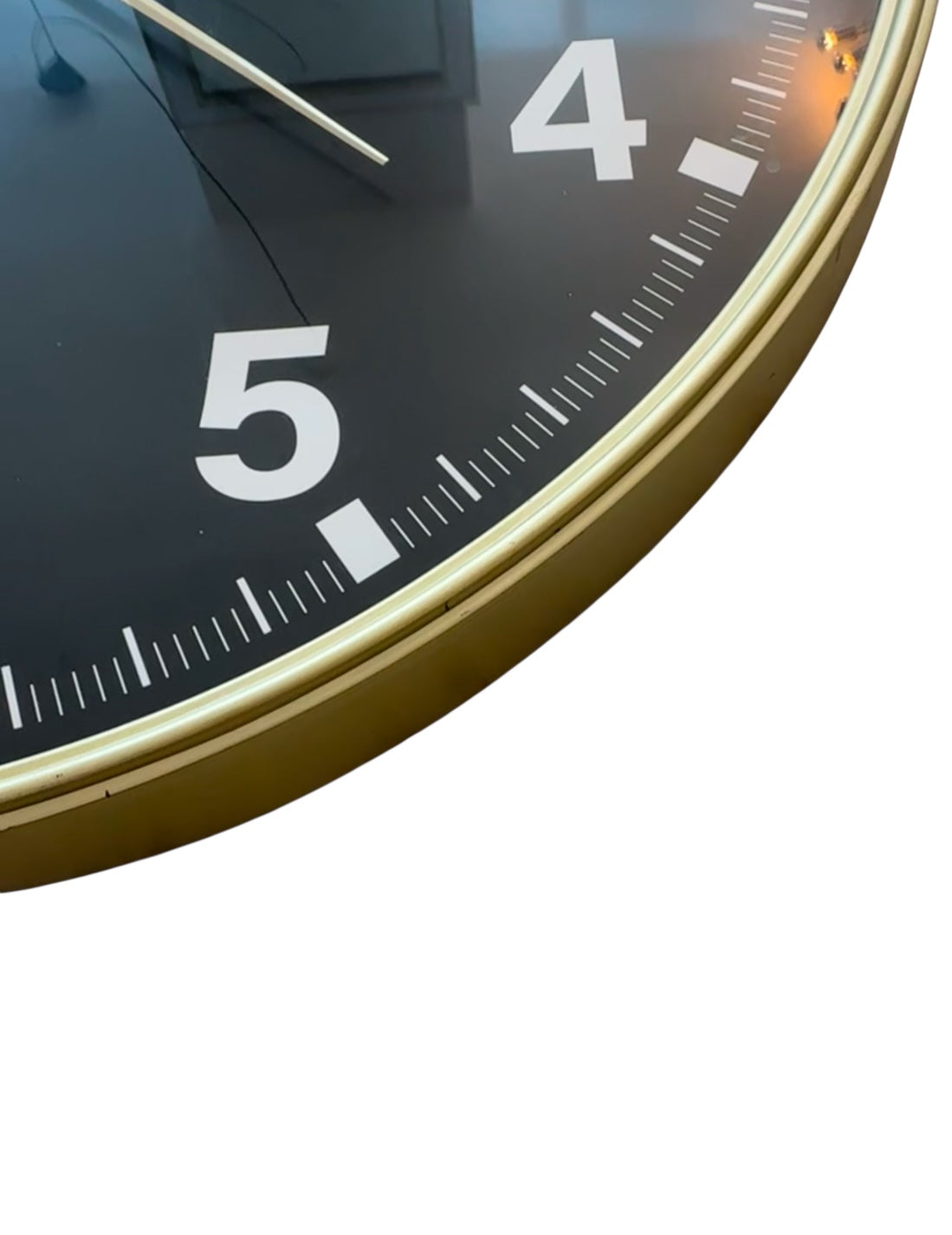Gold Mid century style factory clock image 3