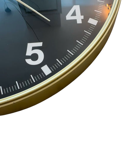 Gold Mid century style factory clock image 3