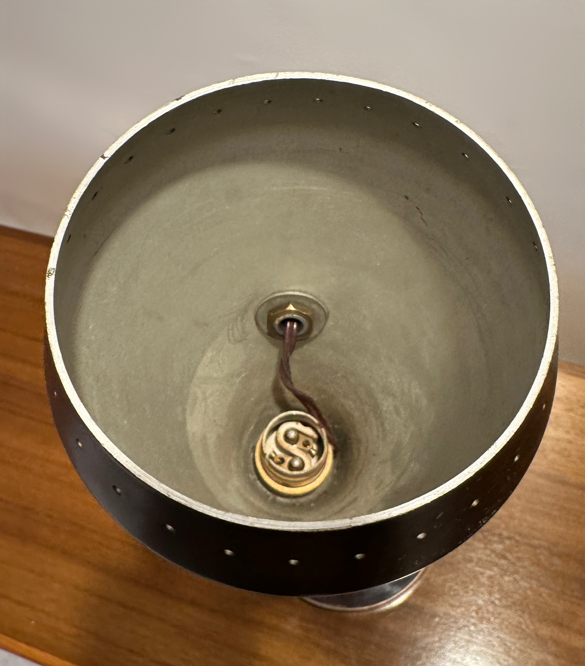 Original Mid Century Chrome and Brass Shop Fitting Lamp Courtney Pope, 1950 image 7